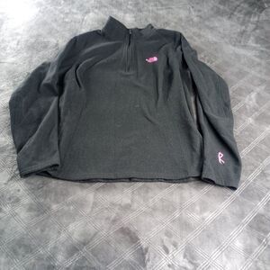 The North Face Glacier Fleece Jacket Sz‎ L Black Breast Cancer Awareness Ribbon